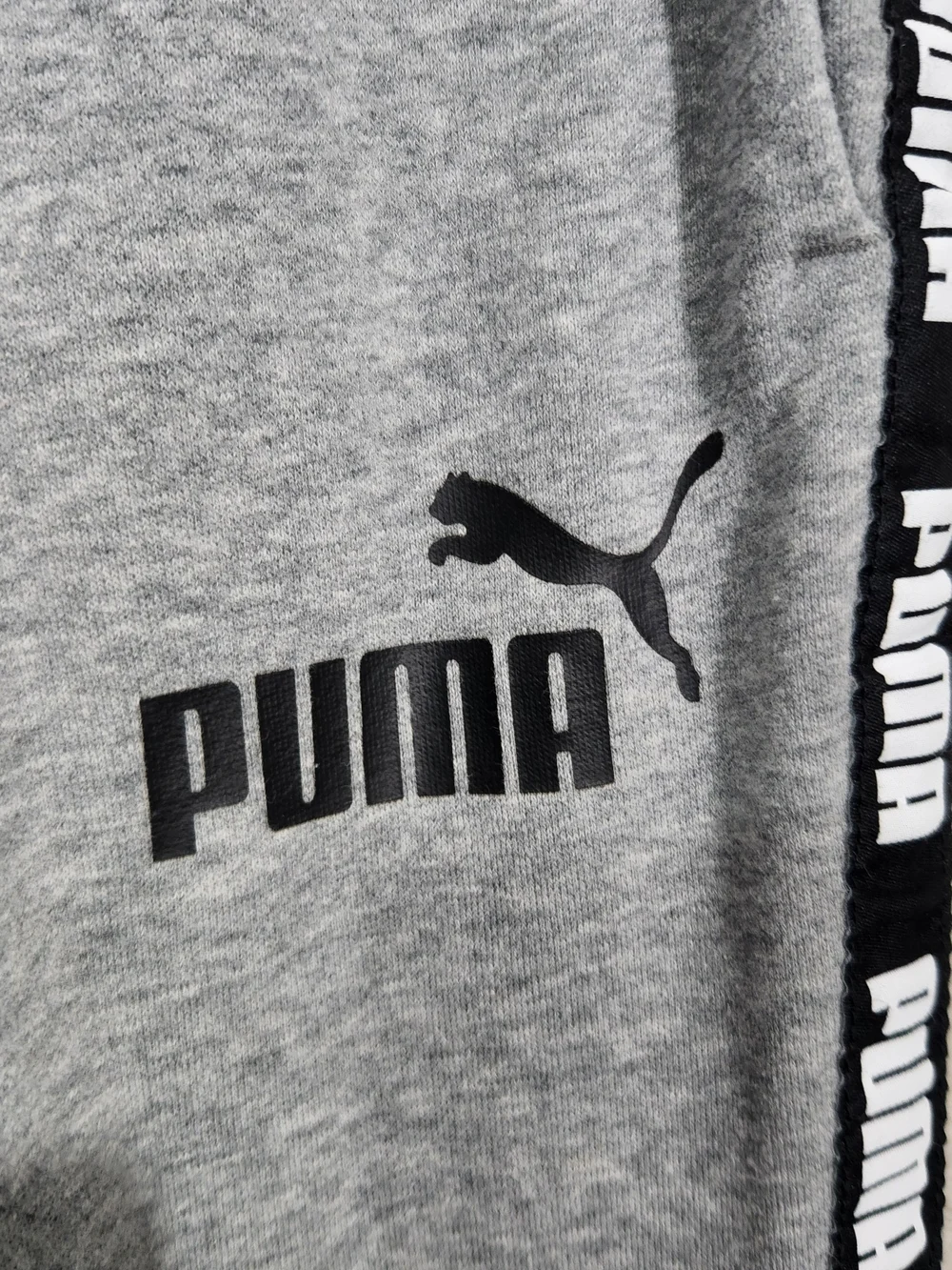 Puma Gray Logo Tape Joggers